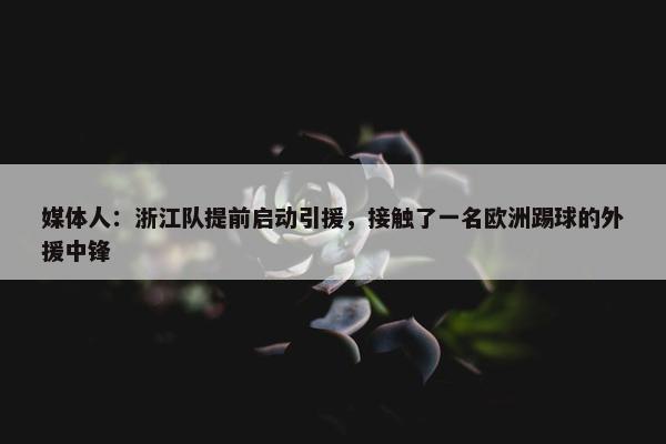 媒体人：浙江队提前启动引援，接触了一名欧洲踢球的外援中锋