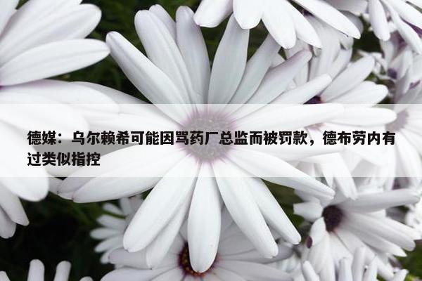 德媒：乌尔赖希可能因骂药厂总监而被罚款，德布劳内有过类似指控