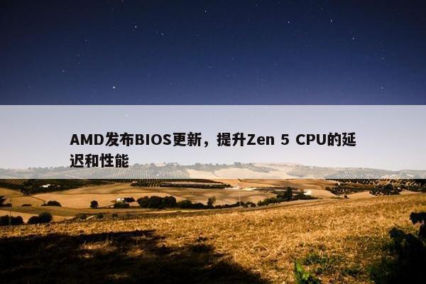 AMD发布BIOS更新，提升Zen 5 CPU的延迟和性能