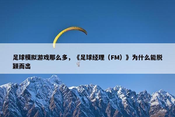 足球模拟游戏那么多，《足球经理（FM）》为什么能脱颖而出