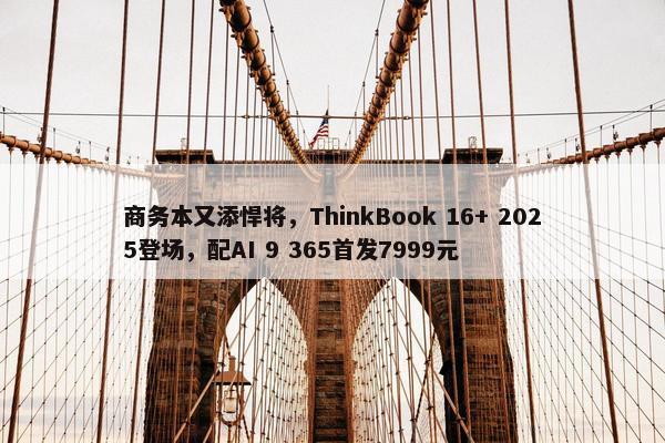 商务本又添悍将，ThinkBook 16+ 2025登场，配AI 9 365首发7999元