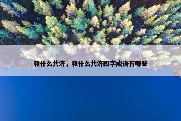 和什么共济，和什么共济四字成语有哪些