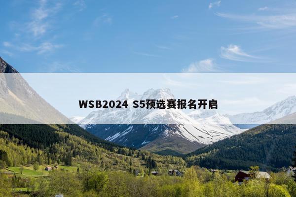 WSB2024 S5预选赛报名开启