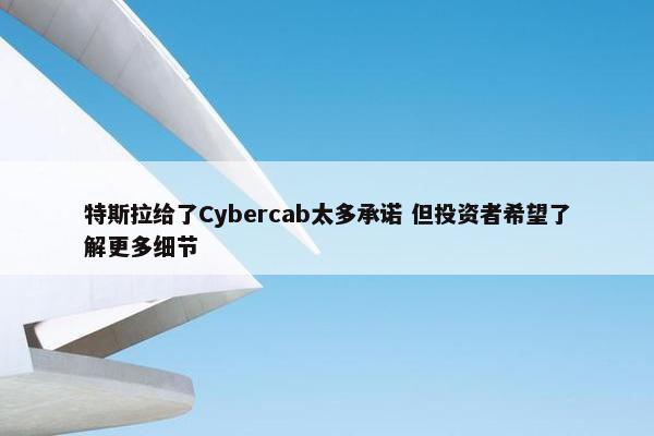 特斯拉给了Cybercab太多承诺 但投资者希望了解更多细节