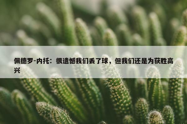 佩德罗-内托：很遗憾我们丢了球，但我们还是为获胜高兴