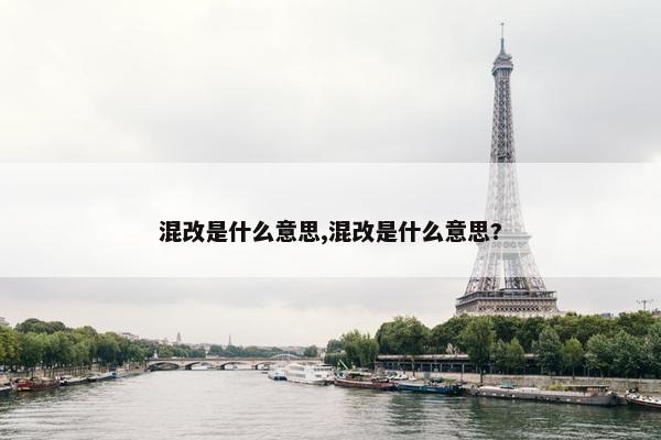 混改是什么意思,混改是什么意思?