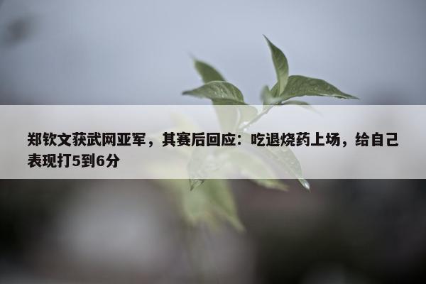 郑钦文获武网亚军，其赛后回应：吃退烧药上场，给自己表现打5到6分