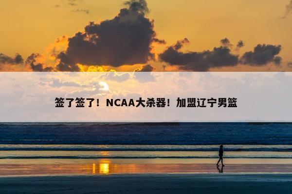 签了签了！NCAA大杀器！加盟辽宁男篮