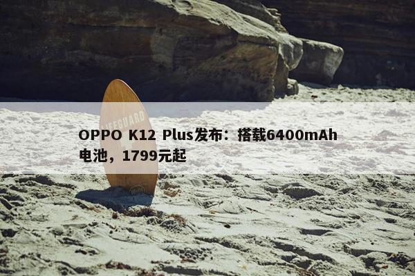 OPPO K12 Plus发布：搭载6400mAh电池，1799元起