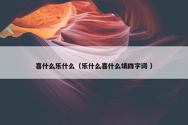 喜什么乐什么（乐什么喜什么填四字词 ）