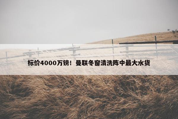 标价4000万镑！曼联冬窗清洗阵中最大水货