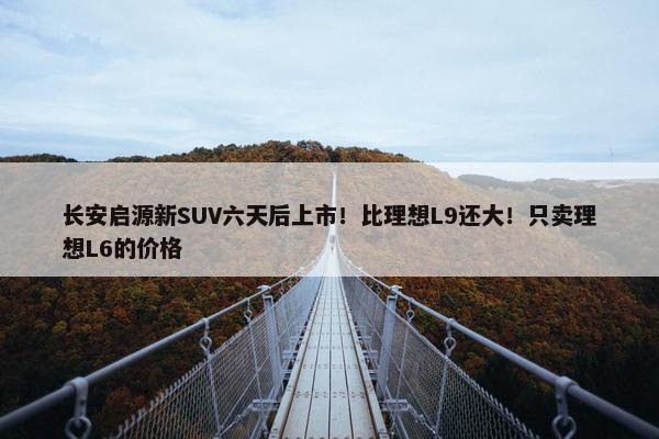 长安启源新SUV六天后上市！比理想L9还大！只卖理想L6的价格