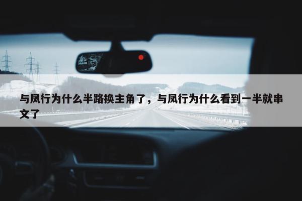 与凤行为什么半路换主角了，与凤行为什么看到一半就串文了