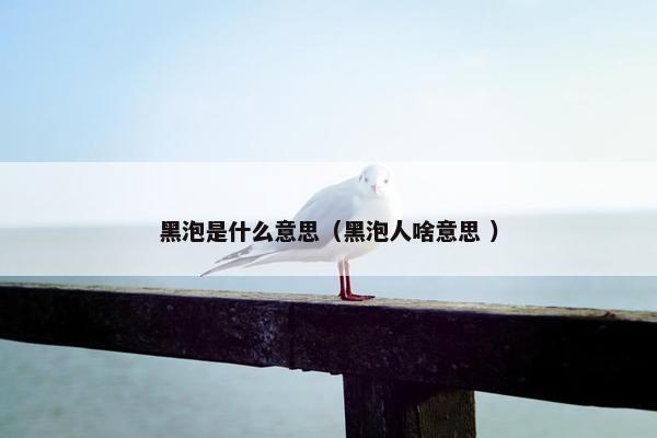 黑泡是什么意思（黑泡人啥意思 ）