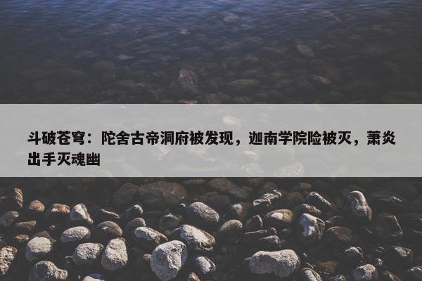 斗破苍穹：陀舍古帝洞府被发现，迦南学院险被灭，萧炎出手灭魂幽