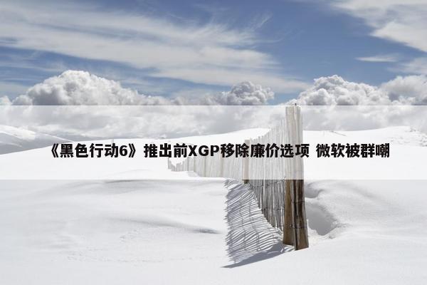 《黑色行动6》推出前XGP移除廉价选项 微软被群嘲