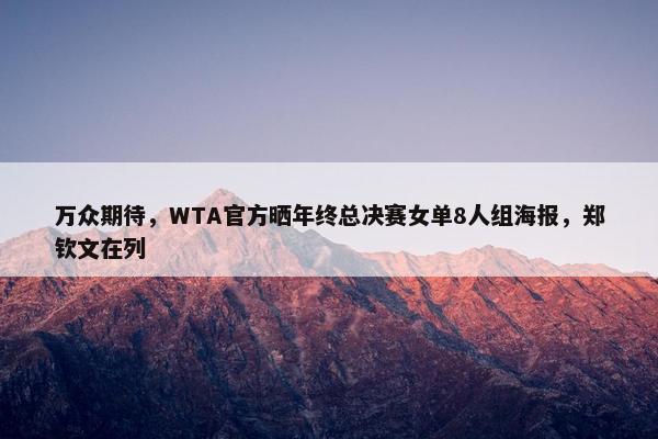 万众期待，WTA官方晒年终总决赛女单8人组海报，郑钦文在列