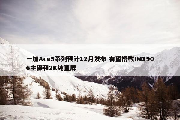 一加Ace5系列预计12月发布 有望搭载IMX906主摄和2K纯直屏