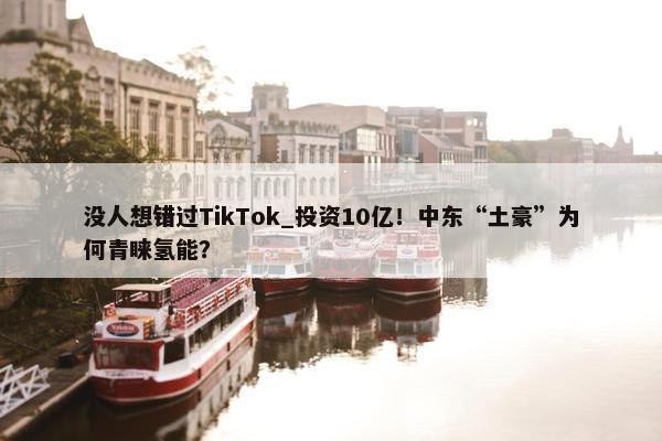 没人想错过TikTok_投资10亿！中东“土豪”为何青睐氢能？