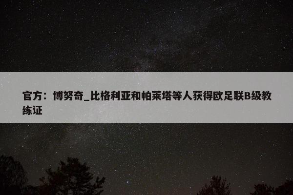 官方：博努奇_比格利亚和帕莱塔等人获得欧足联B级教练证