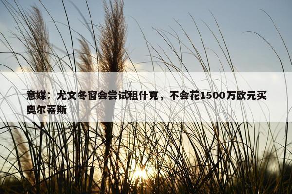 意媒：尤文冬窗会尝试租什克，不会花1500万欧元买奥尔蒂斯