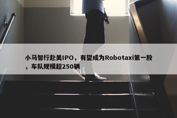 小马智行赴美IPO，有望成为Robotaxi第一股，车队规模超250辆