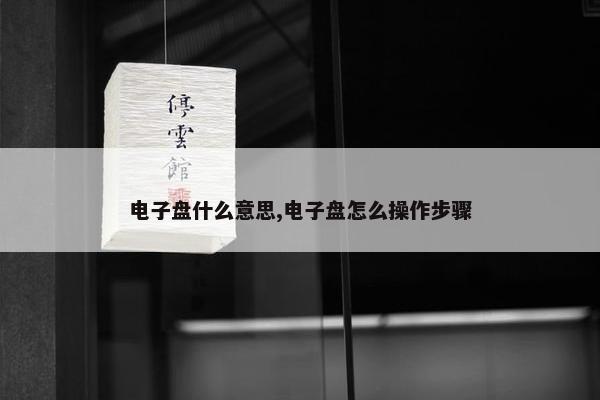 电子盘什么意思,电子盘怎么操作步骤