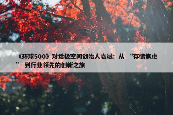 《环球500》对话极空间创始人袁斌：从 “存储焦虑” 到行业领先的创新之旅