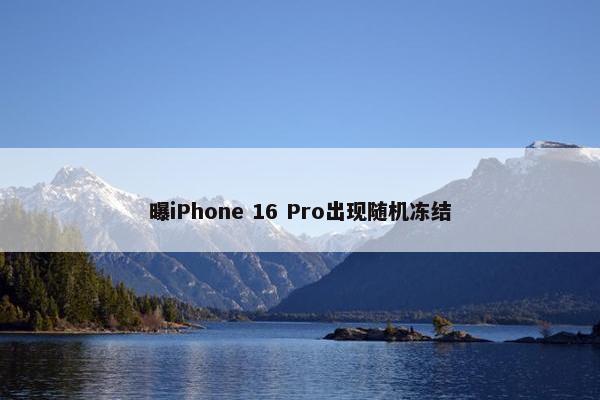 曝iPhone 16 Pro出现随机冻结