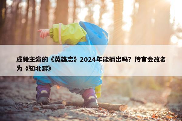 成毅主演的《英雄志》2024年能播出吗？传言会改名为《知北游》