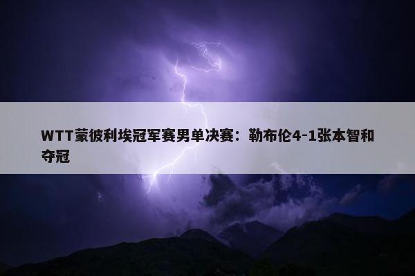 WTT蒙彼利埃冠军赛男单决赛：勒布伦4-1张本智和夺冠