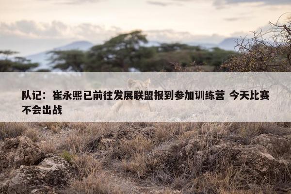 队记：崔永熙已前往发展联盟报到参加训练营 今天比赛不会出战