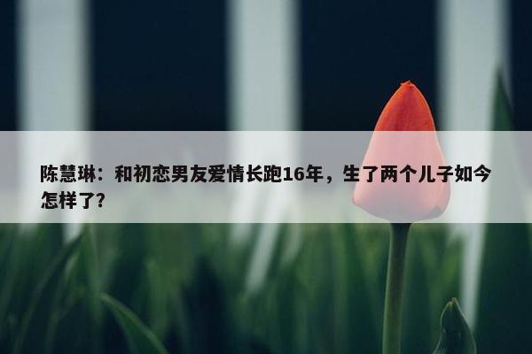 陈慧琳：和初恋男友爱情长跑16年，生了两个儿子如今怎样了？