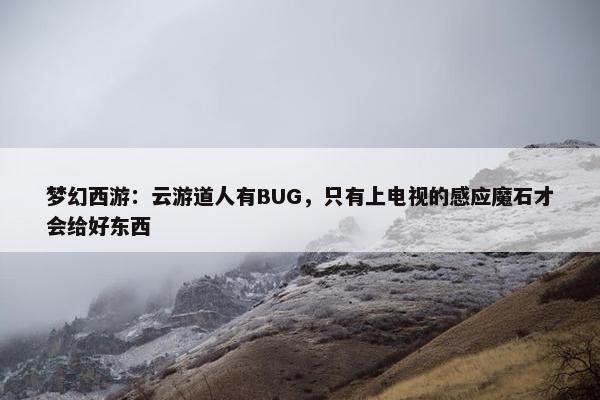 梦幻西游：云游道人有BUG，只有上电视的感应魔石才会给好东西