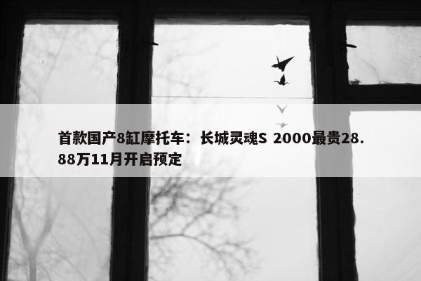 首款国产8缸摩托车：长城灵魂S 2000最贵28.88万11月开启预定