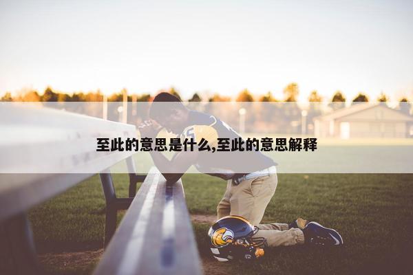 至此的意思是什么,至此的意思解释