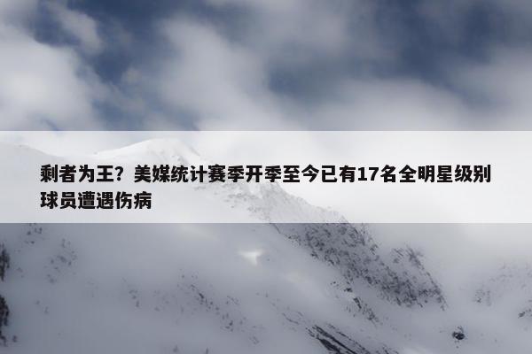 剩者为王？美媒统计赛季开季至今已有17名全明星级别球员遭遇伤病