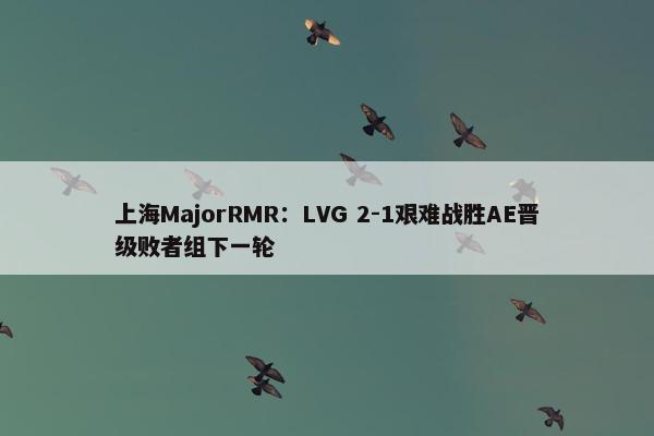 上海MajorRMR：LVG 2-1艰难战胜AE晋级败者组下一轮