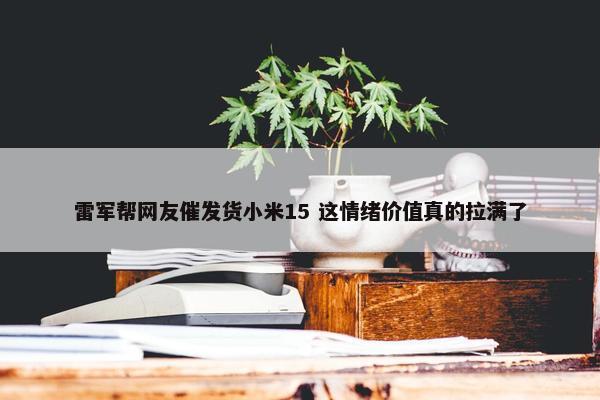 雷军帮网友催发货小米15 这情绪价值真的拉满了