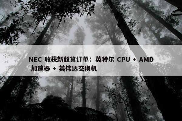 NEC 收获新超算订单：英特尔 CPU + AMD 加速器 + 英伟达交换机