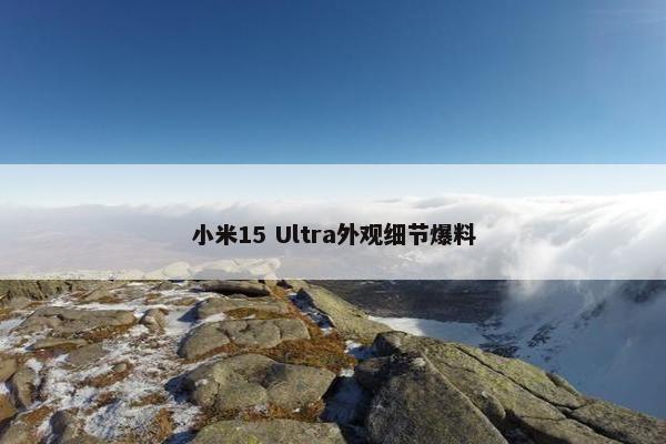 小米15 Ultra外观细节爆料