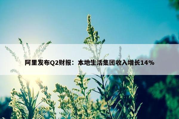 阿里发布Q2财报：本地生活集团收入增长14%