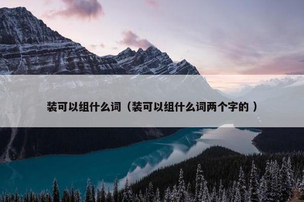 装可以组什么词（装可以组什么词两个字的 ）