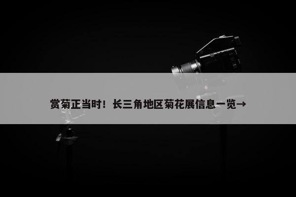 赏菊正当时！长三角地区菊花展信息一览→