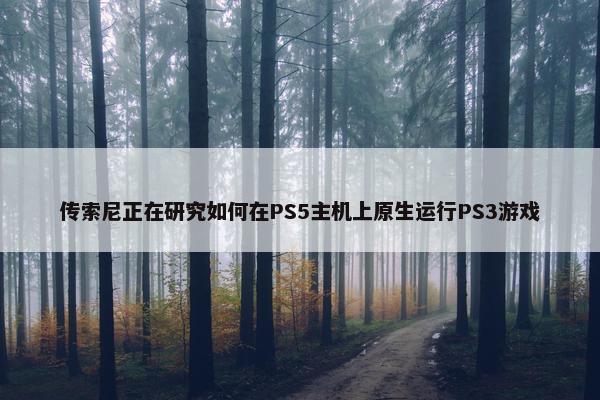 传索尼正在研究如何在PS5主机上原生运行PS3游戏