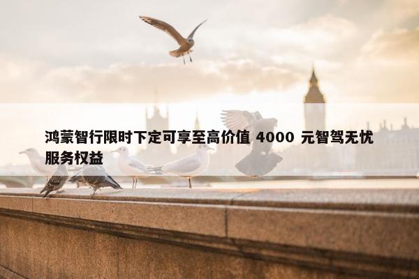 鸿蒙智行限时下定可享至高价值 4000 元智驾无忧服务权益