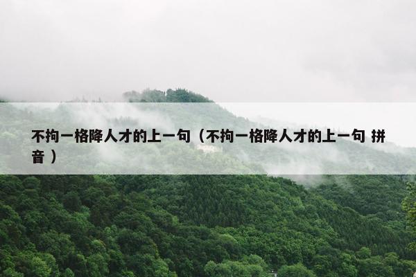 不拘一格降人才的上一句（不拘一格降人才的上一句 拼音 ）