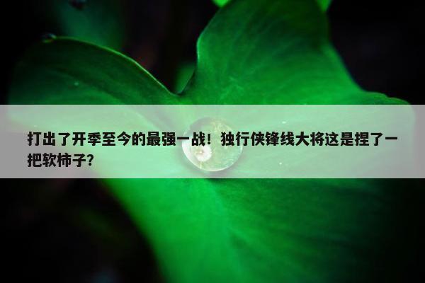 打出了开季至今的最强一战！独行侠锋线大将这是捏了一把软柿子？