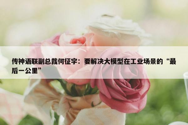 传神语联副总裁何征宇：要解决大模型在工业场景的“最后一公里”