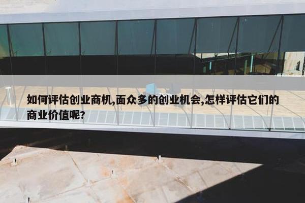 如何评估创业商机,面众多的创业机会,怎样评估它们的商业价值呢?